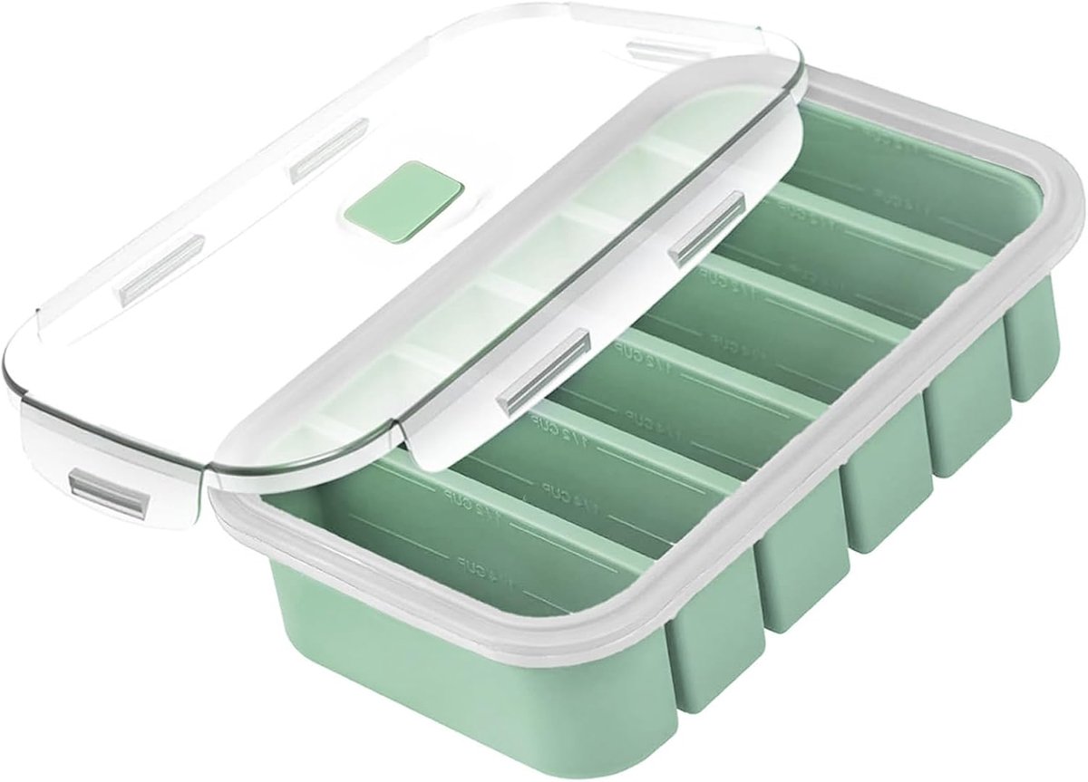 Soepen vriescontainer 6 gaten - silicone vriesmal - met deksel - perfect voor portiecontrole - ShopVlot
