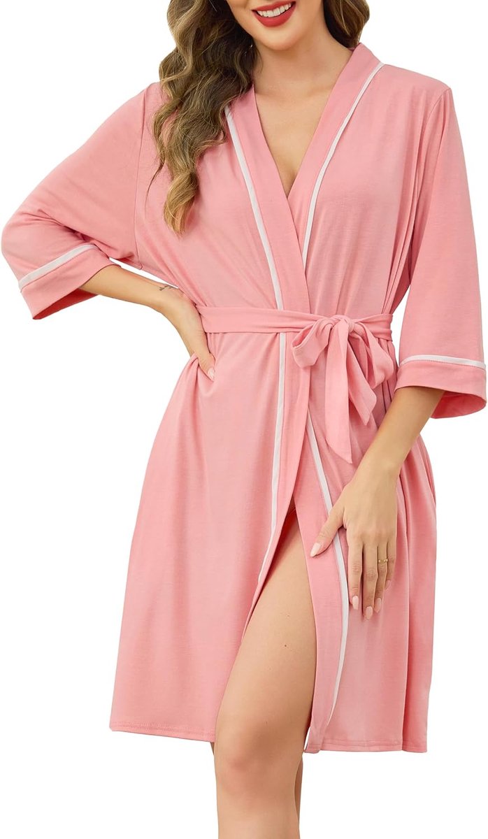 Damesbadjas S-3XL - lichte kimono van badstof - zacht en ademend - ideaal voor ontspanning - ShopVlot