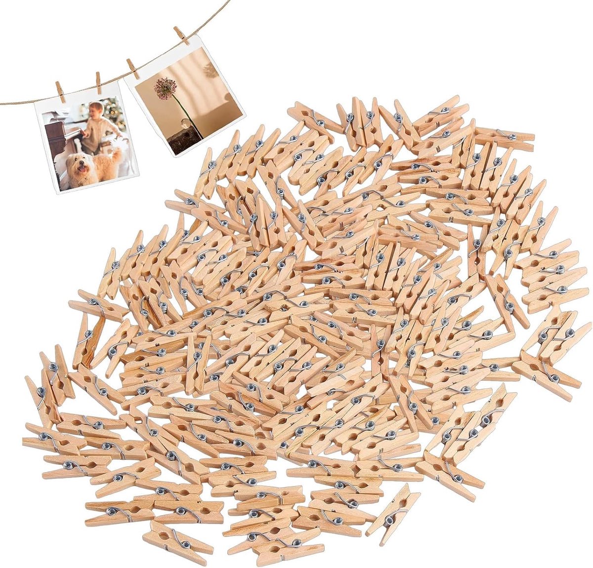 Houten wasknijpers 250 stuks - mini 2,5 cm - duurzaam hout - ideaal voor knutselen - ShopVlot