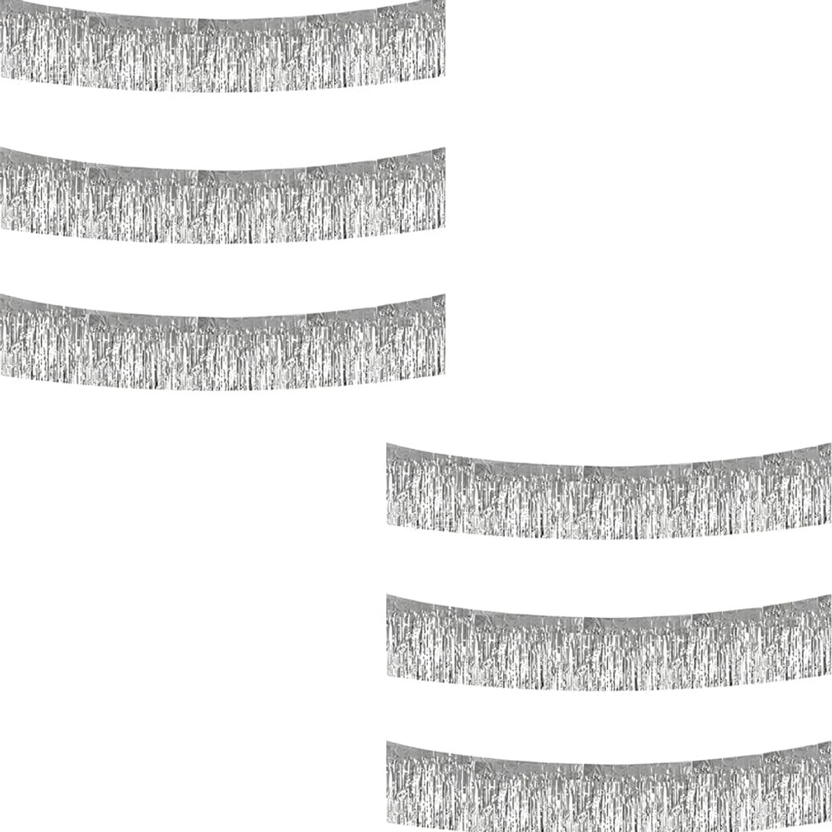 Slingers lametta 30 cm x 3 m - zilverkleurig folie - luxe uitstraling - perfect voor feestdecoratie - ShopVlot