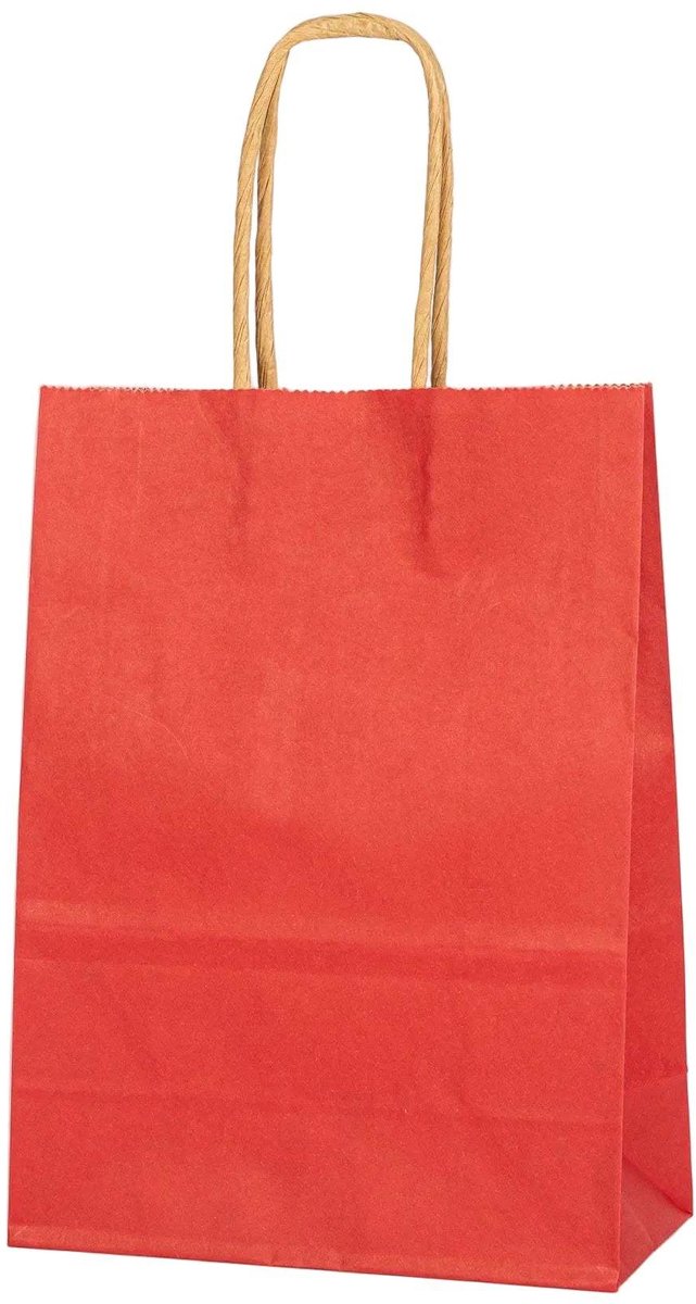 Papieren Draagtas - 60 Stuks -Rood- 16x22x8cm - Papieren Tasjes - Kraft Tas - Tassen - Cadeau Tas - Hoogwaardig Kraft Papier - Eco-vriendelijk - Ideaal voor Geschenken - Lasentopack