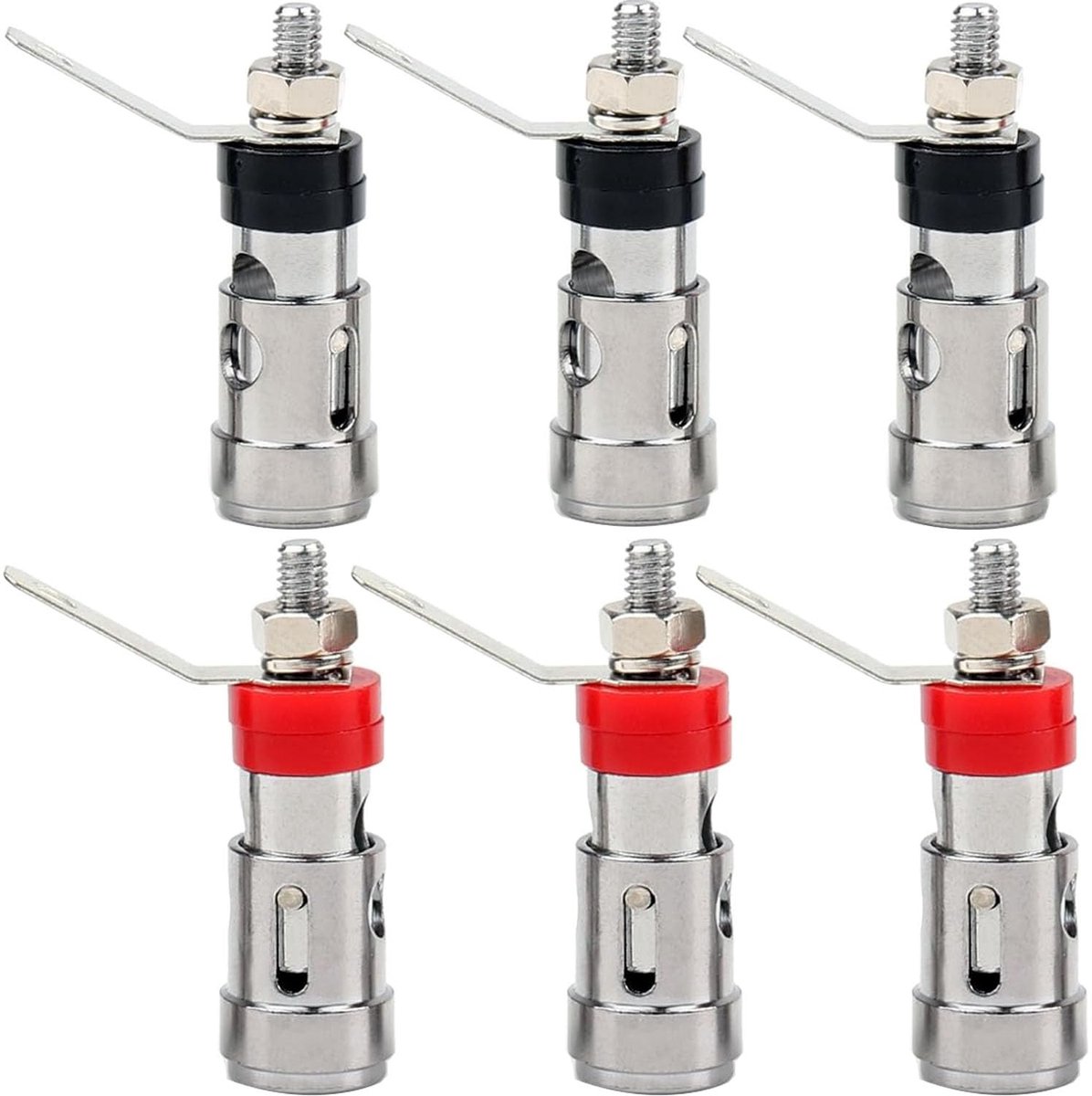Speaker terminal set 6 stuks - banana plug connector - roestvrij staal - voor optimale audioverbindingen - ShopVlot