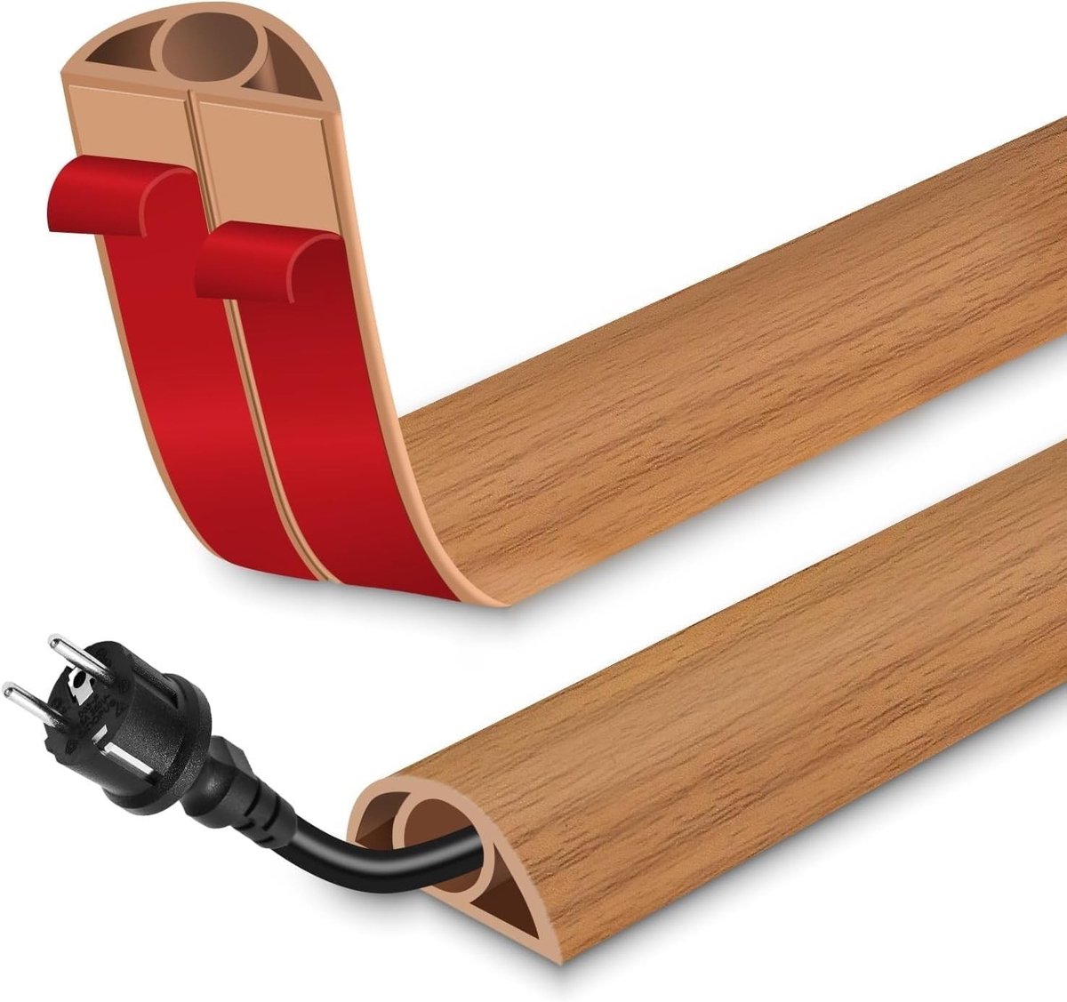 Kabelbrug - Bruin - 3 cm x 3 m - Flexibele PVC Kabelgoot - Voor Thuis en Op School