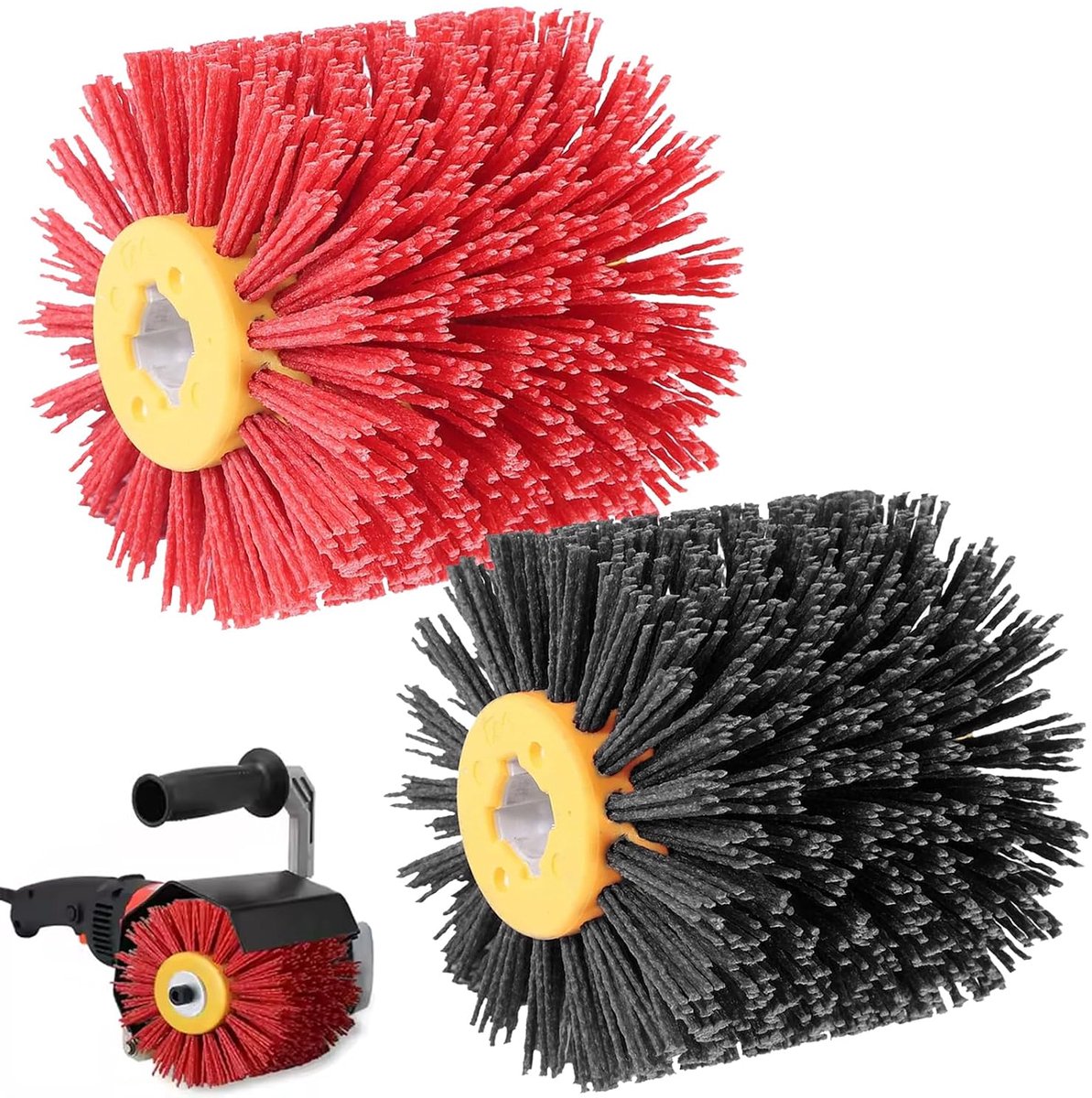 Schuurborstels 80 grit - 100 mm breed - nylon vezels - slijtvast voor gladde afwerking - ShopVlot
