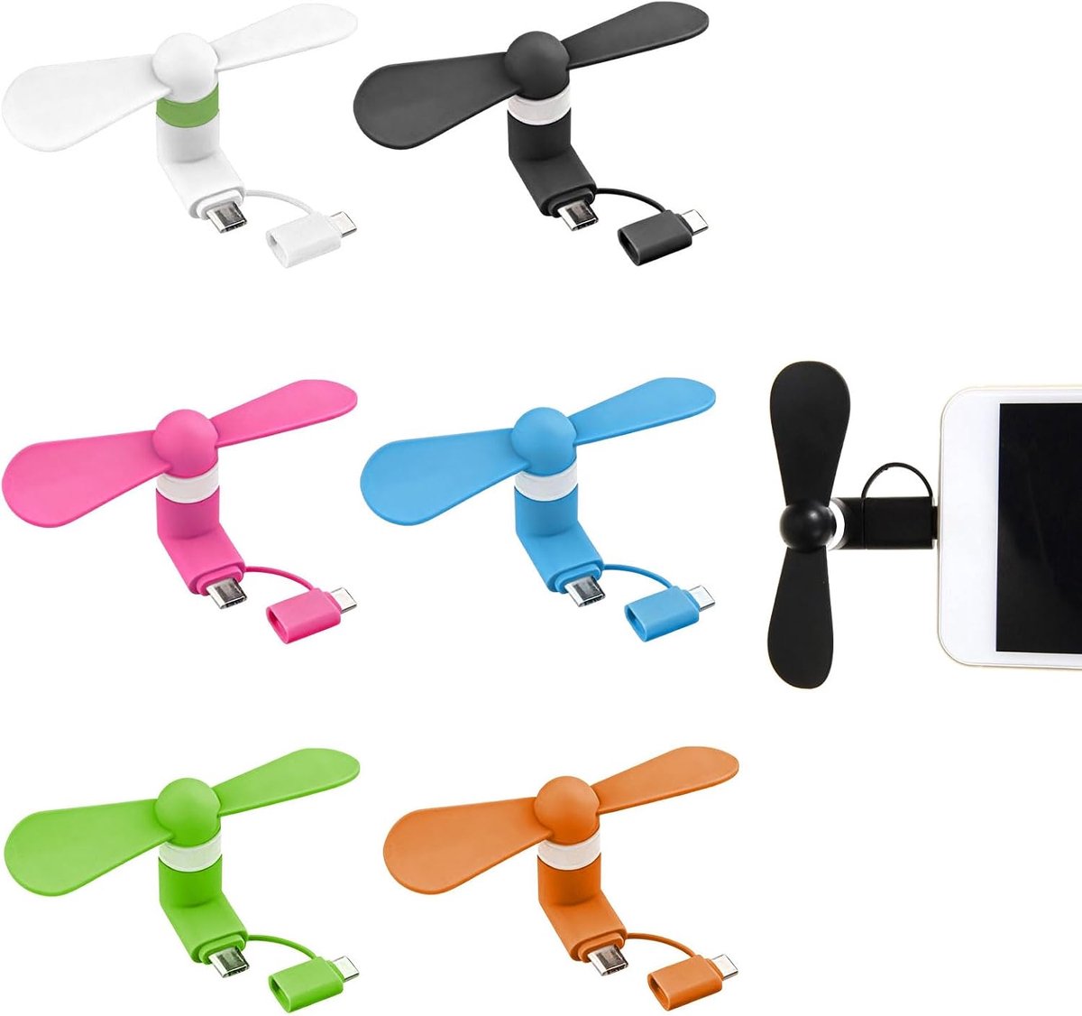 Mini USB-ventilator voor mobiele telefoon - 2-in-1 ontwerp - Draagbaar en veilig - Ideaal voor warme dagen - ShopVlot