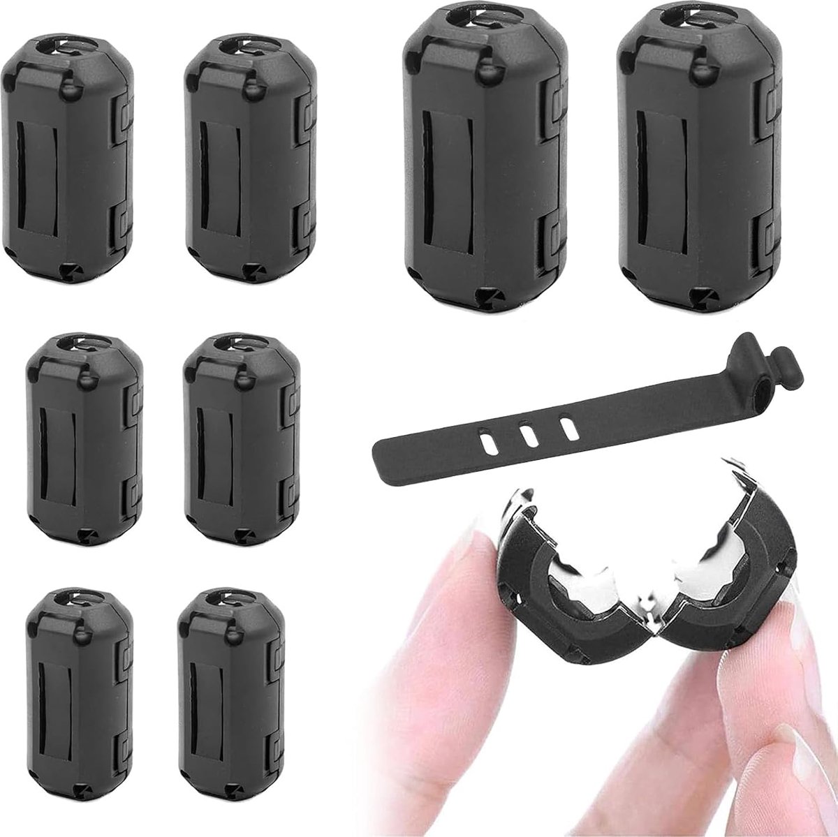 Ferrietclip - 8 stuks - Ferrietkern voor kabels - Vermindert storingen - ShopVlot