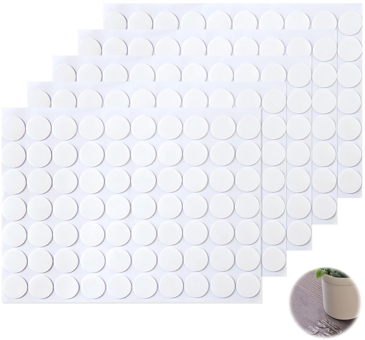 Ronde Stickers 20 mm - Dubbelzijdig Wit - Verwijderbaar - Perfect voor DIY-projecten - ShopVlot
