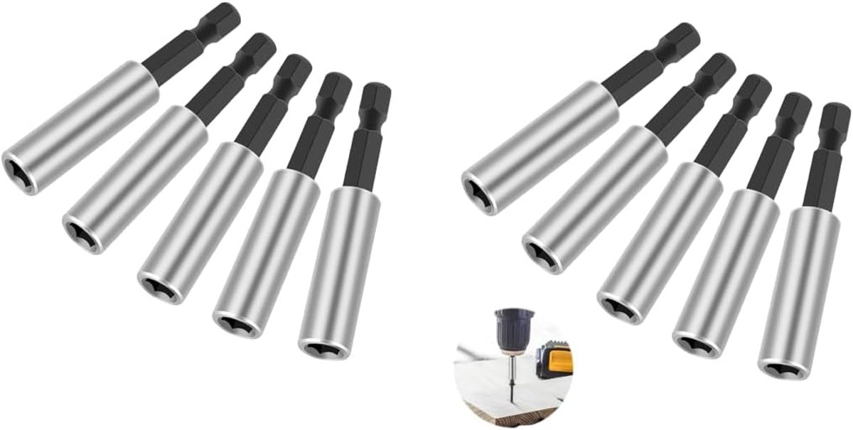 Set van 12 Schroevendraaier Verlengstukken - Inclusief Magnetische Bit Houder - Geschikt voor Precisiewerk - ShopVlot
