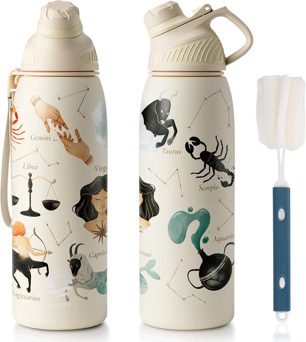 Sportdrinkfles 1000 ml - RVS met magnetische deksel - BPA-vrij en lekvrij - Houdt dranken tot 12 uur warm - ShopVlot