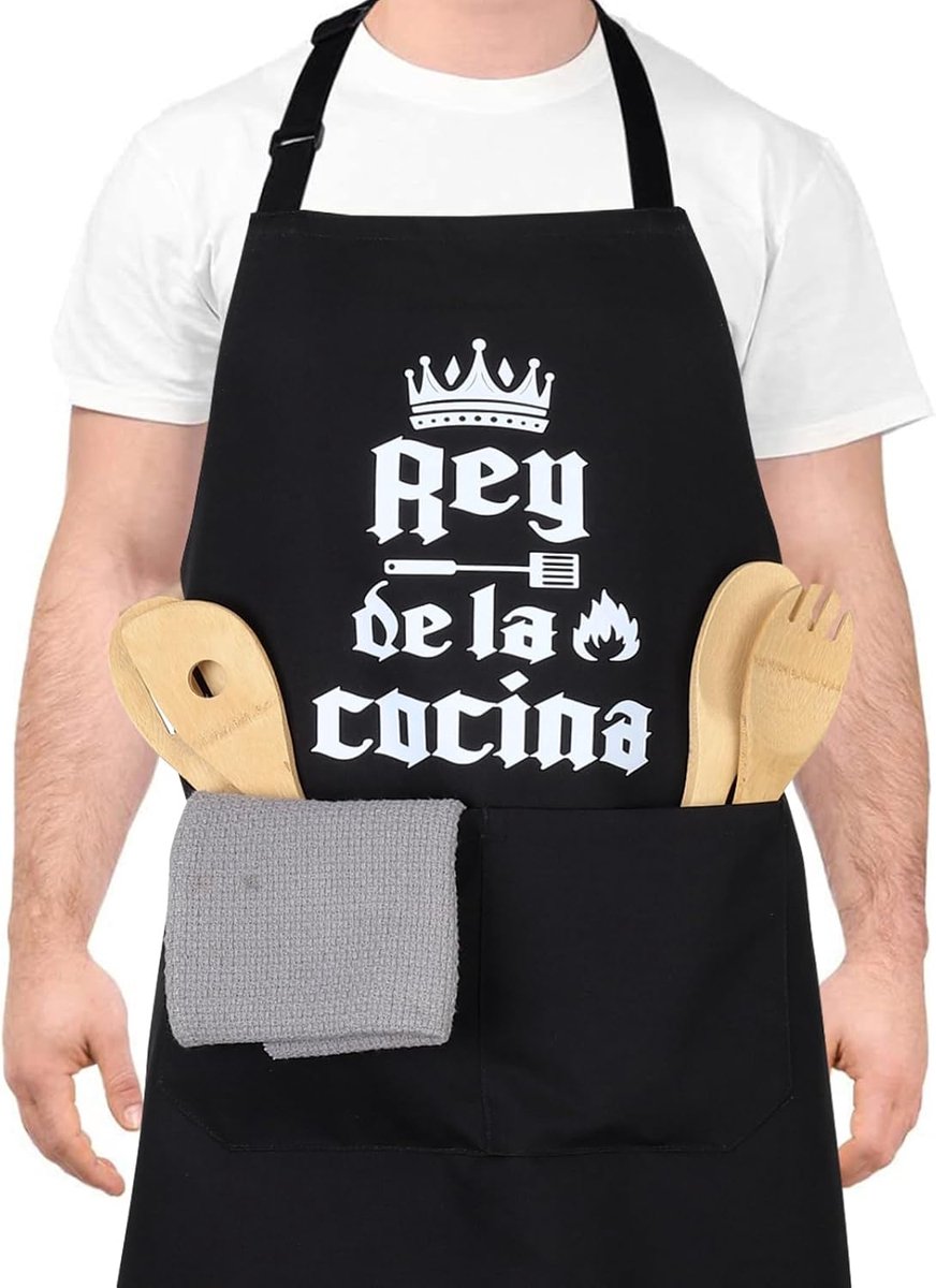 Keuken Schort voor Mannen - Verstelbaar - Zwart - Waterdicht voor Koken met Stijl - ShopVlot