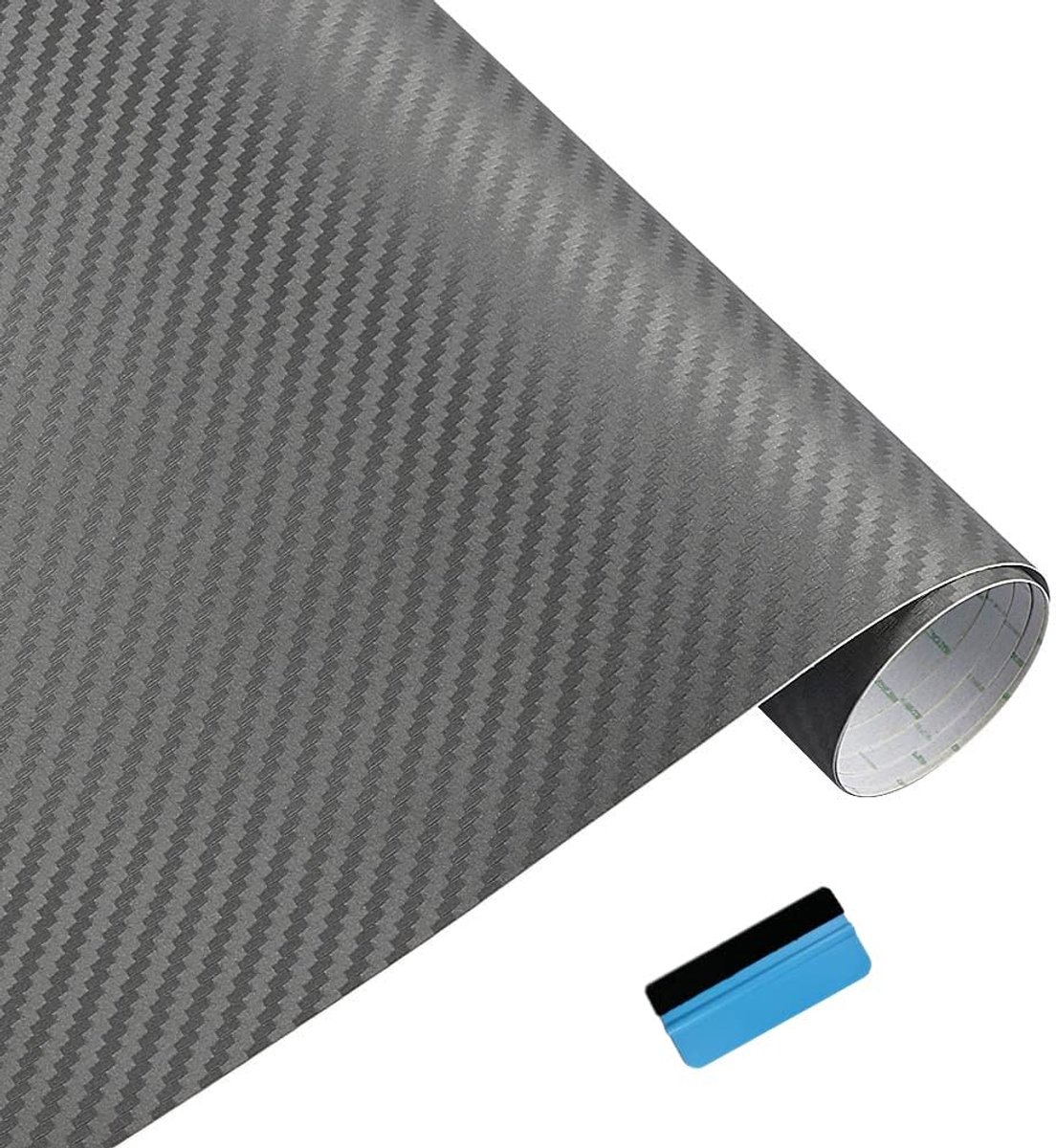 Vinyl Wrap Film 3D Carbon Fiber - Grijs 12"x59" - Bubble Free Adhesief - Eenvoudige installatie - ShopVlot