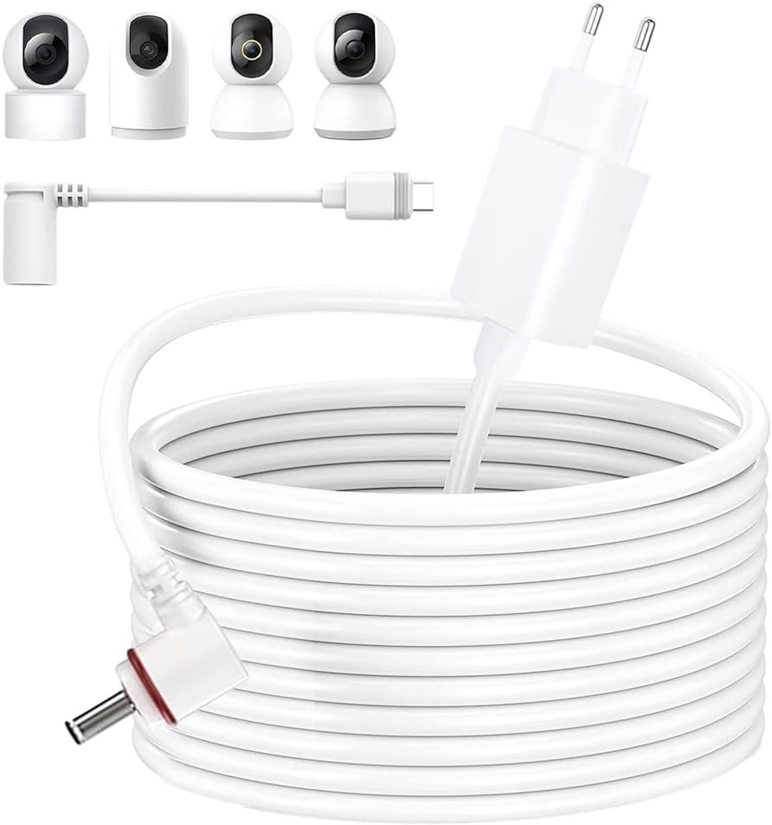 Powerkabel 7,6 m - Weerbestendige stekker - USB-C oplaadkabel - Geschikt voor Ring camera's - ShopVlot
