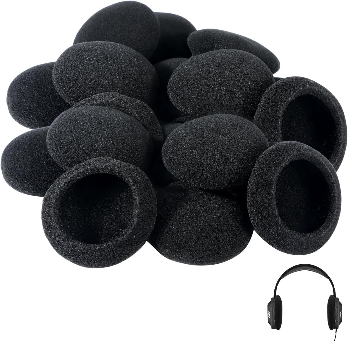 Hoofdtelefoon oorkussens 50mm - vervangend foam - comfortabel en ademend - 10 paar - ShopVlot