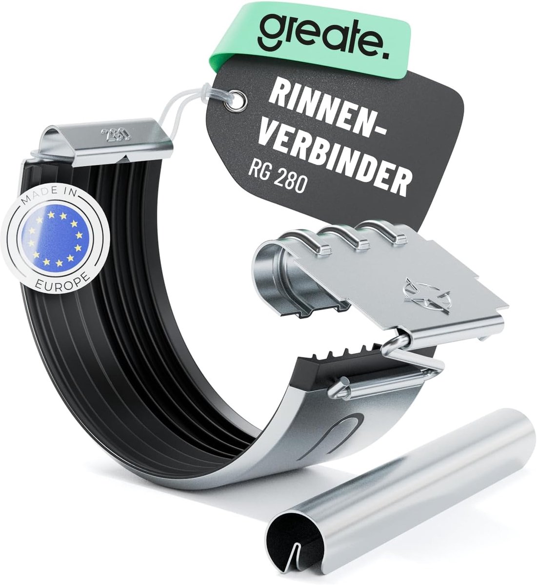 Dakgoot connector 280 - verzinkt staal - gereedschapsloze montage - betrouwbare afvoer van regenwater - ShopVlot