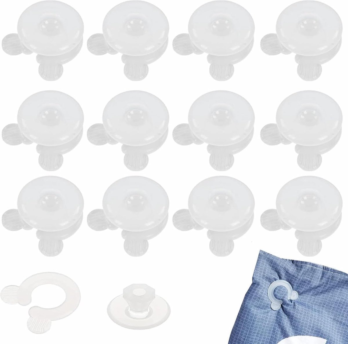 Duvet Cover Clips 12 Stuks - Transparant PP Plastic - Non-Slip Bed Clips - Houdt Dekbed Op Zijn Plaats - ShopVlot