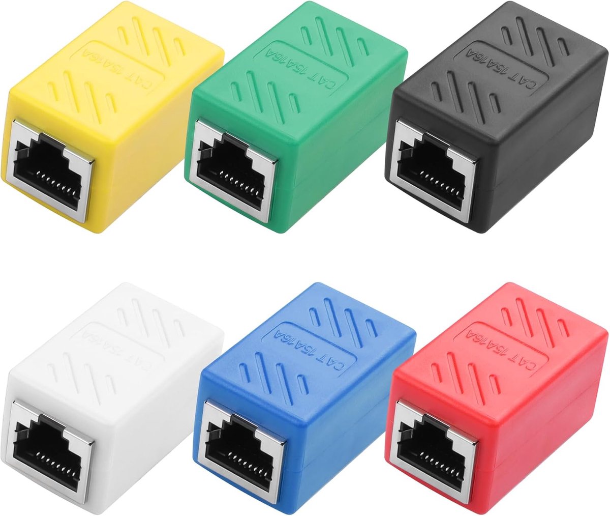 Ethernet Coupler 6pcs - RJ45 Adapter - 1000Mbps - Mix en Match Kleuren - Verbeter je Netwerk - ShopVlot