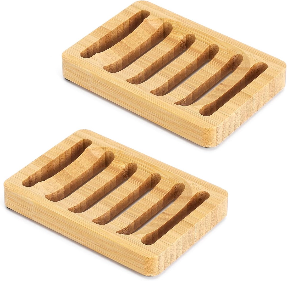 Zeepbakje met afvoer - houten zeepbakje - duurzaam bamboe - ideaal voor badkamer en douche - ShopVlot