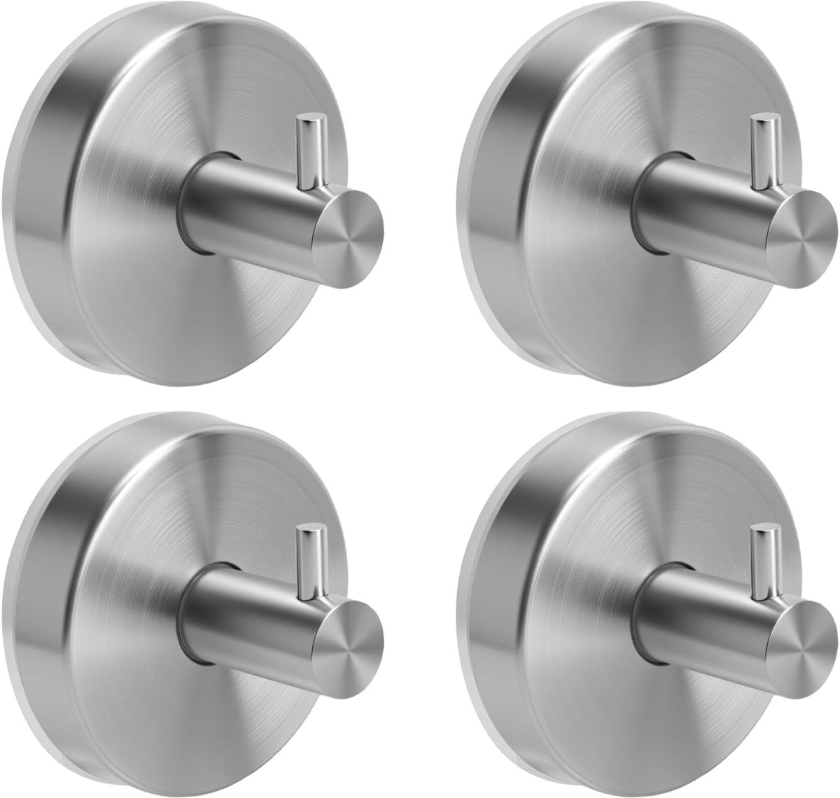 Suction cup haken 4 stuks - zilver roestvrij staal - gemakkelijk te installeren - zonder boren - ShopVlot
