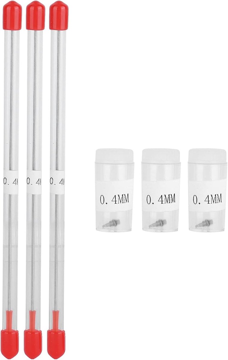Set van 3 vervangende 0.4mm luchtborsteldoppen en naalden voor luchtborstels en spuitpistolen, accessoires voor precisiespuiten