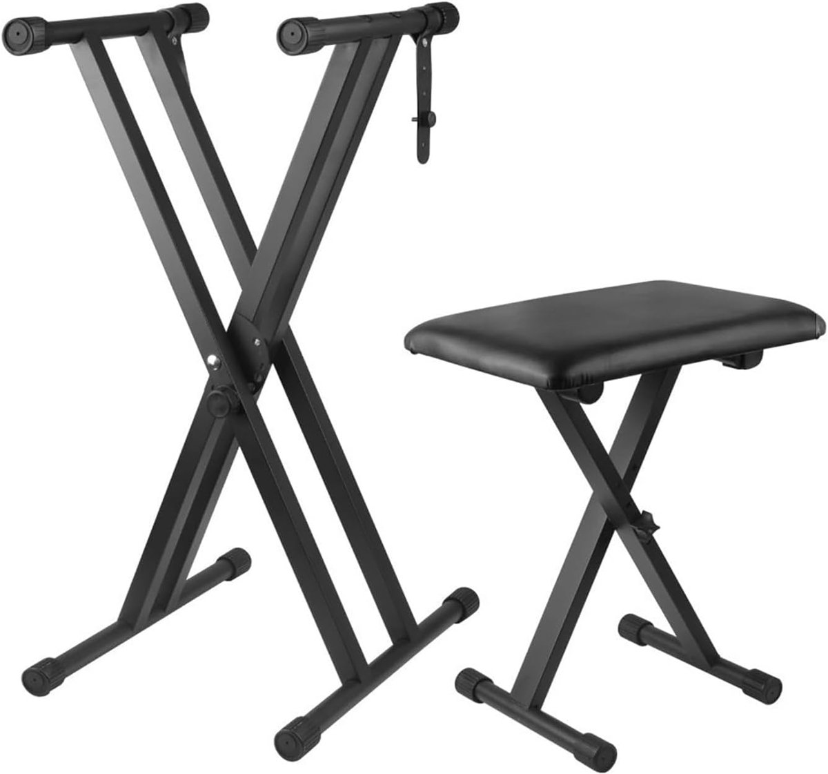Keyboardstandaard met piano kruk - verstelbaar - dubbele X-frame - stabiele ondersteuning - ShopVlot
