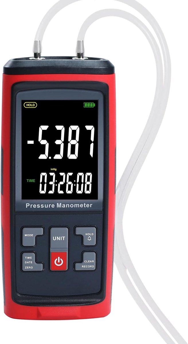 Digitale Drukmeter - 13 Eenheden - ±50 kPa Meetbereik - Voor Pneumatica en Compressoren - ShopVlot