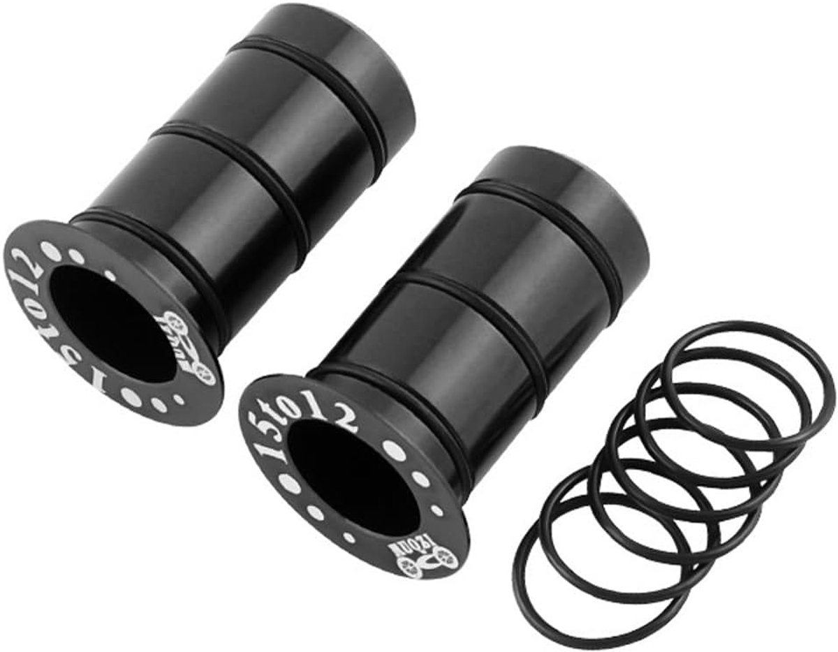 Fietsnaafadapter 15 mm naar 12 mm - Aluminium reductiesleeve - Met afdichtringen - Voor mountainbike en racefiets - ShopVlot