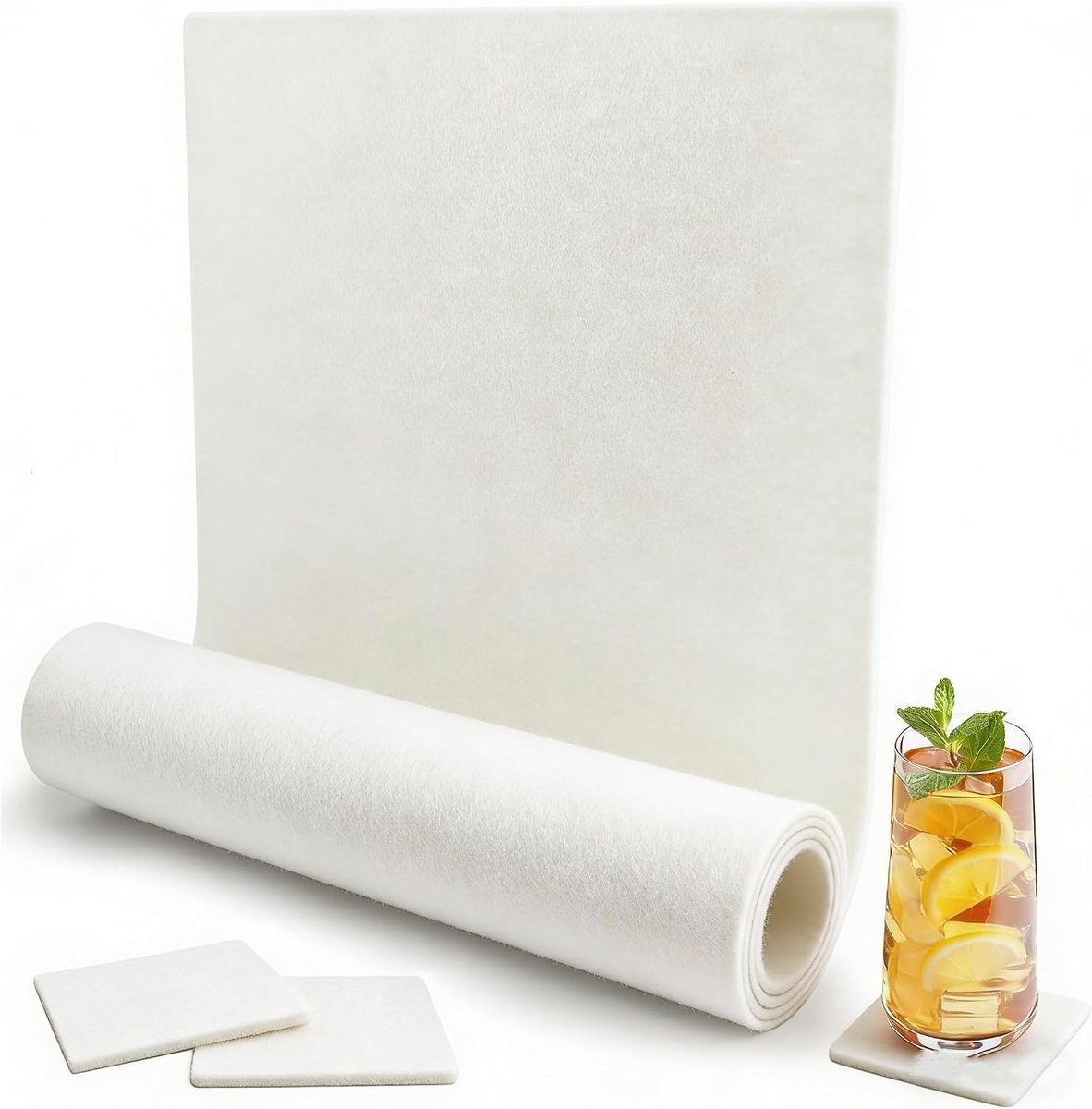 Vilten om te knutselen 40 x 150 cm - wit 3 mm dik - zachte viltstof - ideaal voor doe-het-zelfprojecten - ShopVlot
