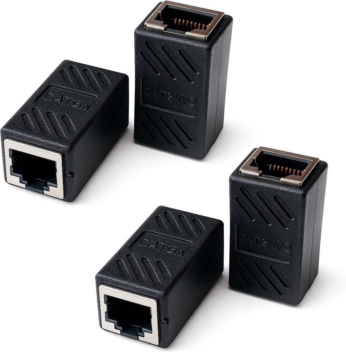 4 Pack RJ45 Coupler, Ethernet Cable Extension, Network Connector for Cat5e, Cat6, Cat7, Gigabit Ethernet, Stable LAN - ShopVlot