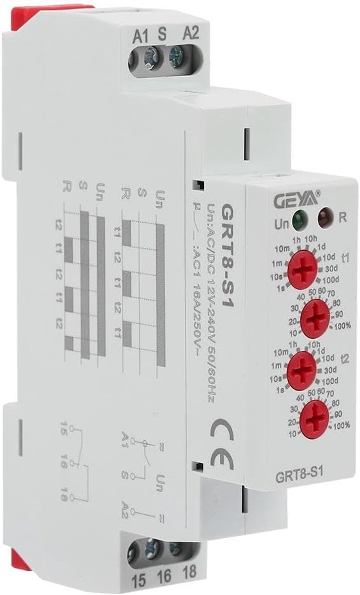 DEWIN Timer Relay Timer Module GRT8-S1 Mini Asymmetric Cycle Timer On/Off Repeat Cycle Time Refers to AC/DC12-240V - ShopVlot