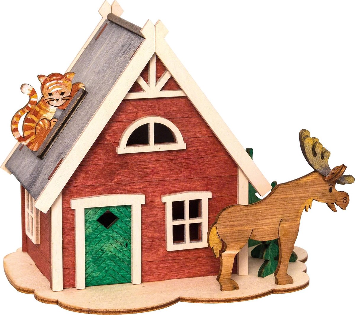 Drechslerei Kuhnert - Hobaku Craft Set - Money Box / Money Box - Motive: Swedish House - ShopVlot