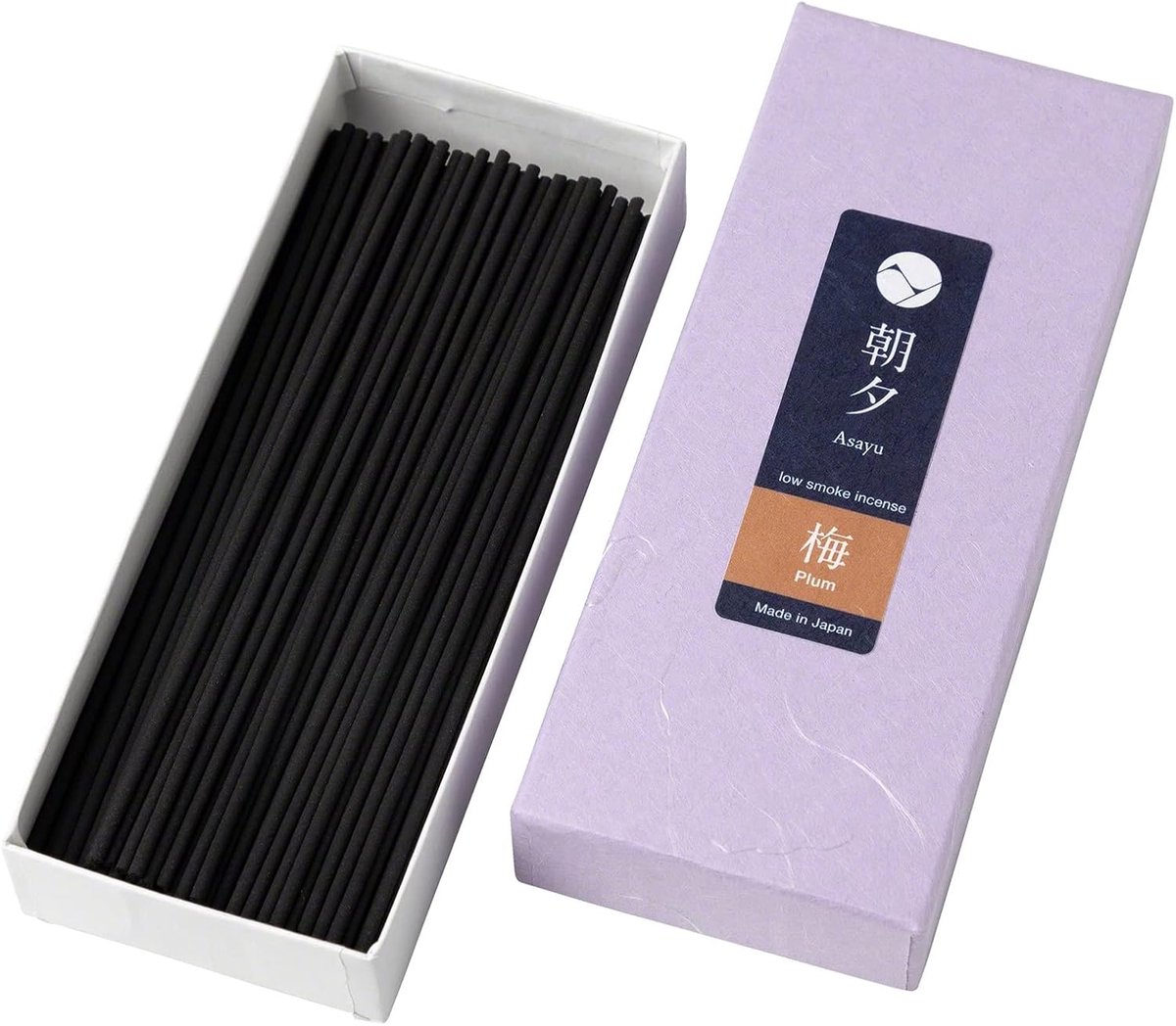 Asayu Japan Premium Incense Sticks with Low Smoke - Plum Blossom Fragrance, 80 Pieces (40g), Made in Japan - ShopVlot