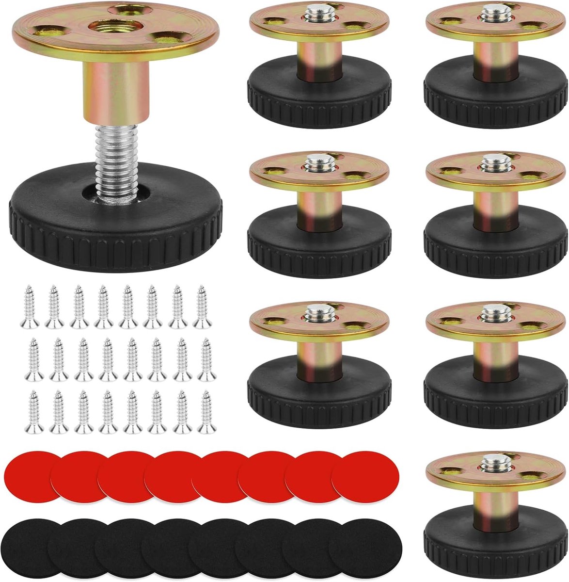 Furniture legs, adjustable, 8 pieces, 27-40 mm, adjustable furniture legs, furniture legs with cushioning pads and - ShopVlot