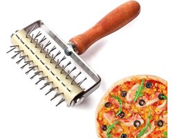 Pizza Roller with Enox Dots, for Dough for Pizza with Tips, Pizza Needle with Wooden Handle by Enox, Pizza Roller - ShopVlot