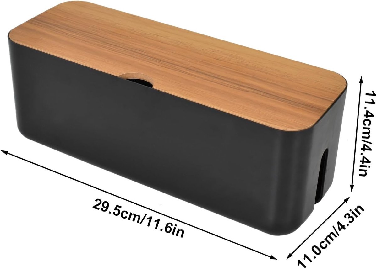 Cable Management Box, Cable Management, ABS Plastic, Cable Organizer with Lid, Wire Storage Box, Cable Box for Hiding - ShopVlot