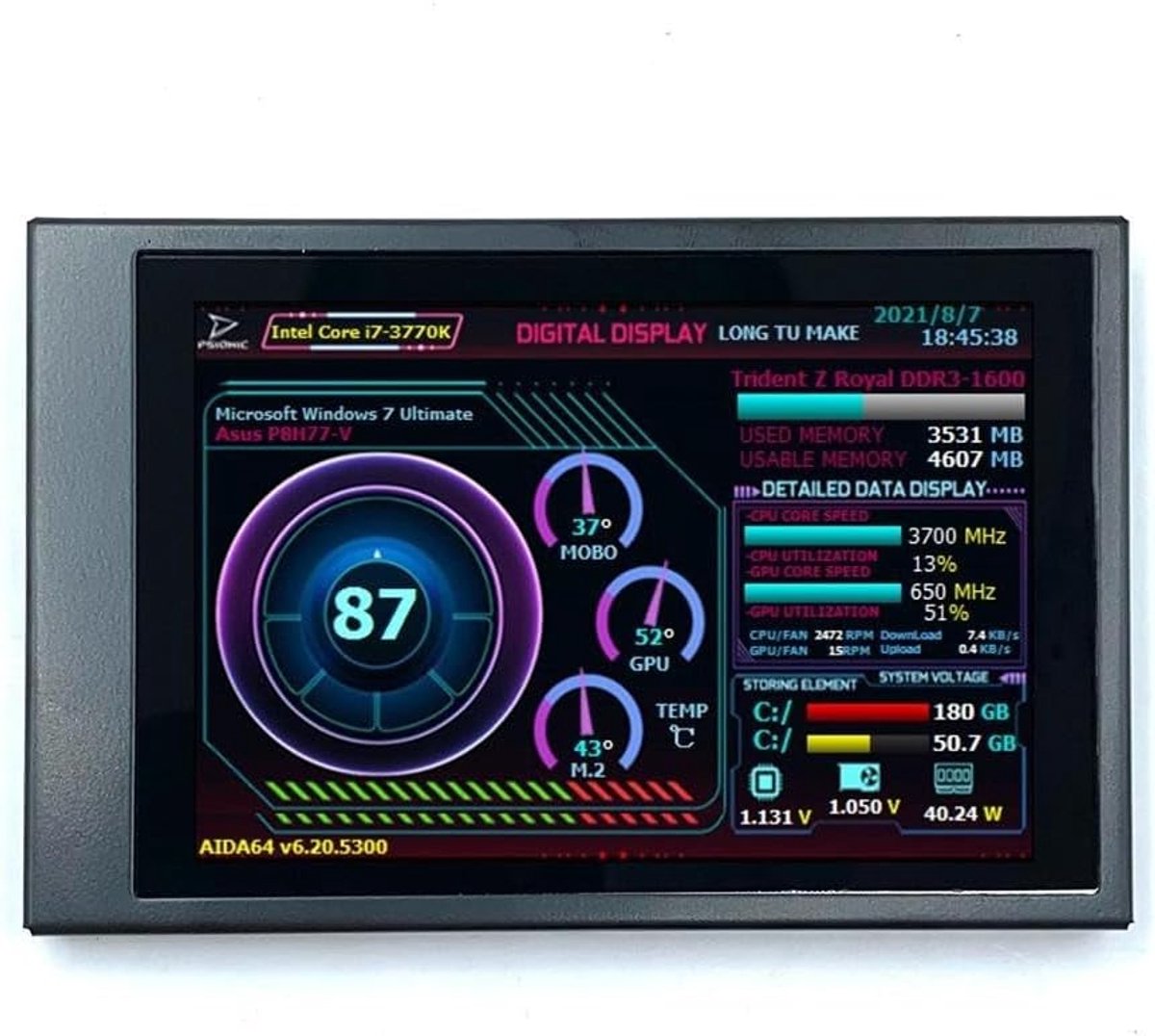Compact and efficient 3 5 inch IPS screen for AIDA64 with USB-C connection and energy-saving features - ShopVlot