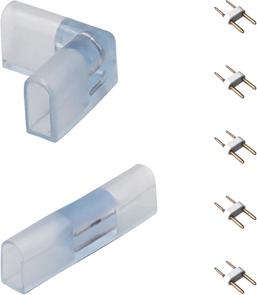 KSIBNW connector for 230v LED neon strips (SMD 2835), 1 x LED strip corner connector, 1 x LED strip direct connector - ShopVlot