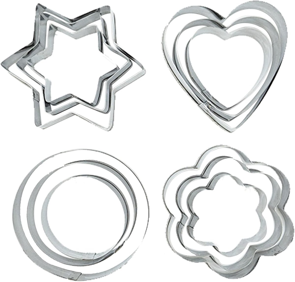 Set of 12 Stainless Steel Cookie Cutters, Fondant, Cookie Cutters, Cookie Cutters, Christmas, Baking Accessories - ShopVlot