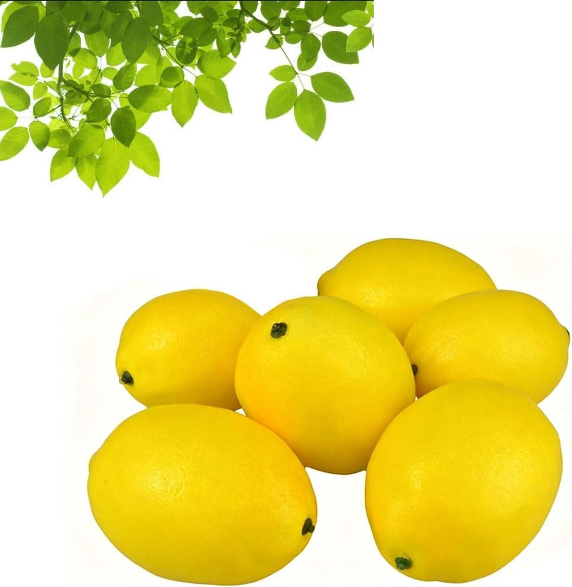 Artificial Lemon Yellow, 6 Pcs Artificial Lemon Yellow, Lemon Yellow for Bowls, Table Decoration, Centerpieces - ShopVlot