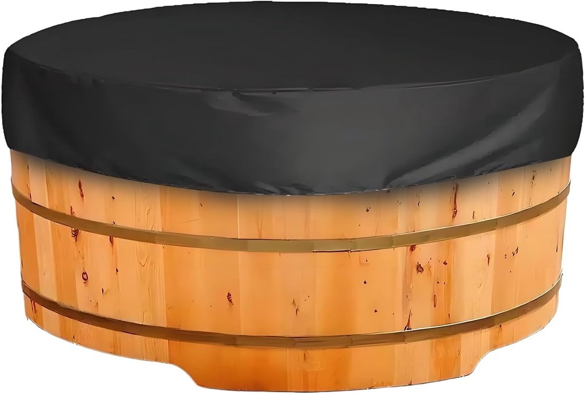Ronde hot tub afdekking voor buiten, waterdicht en UV-bestendig, beschermt tegen wind en vuil (215 * 70cm)