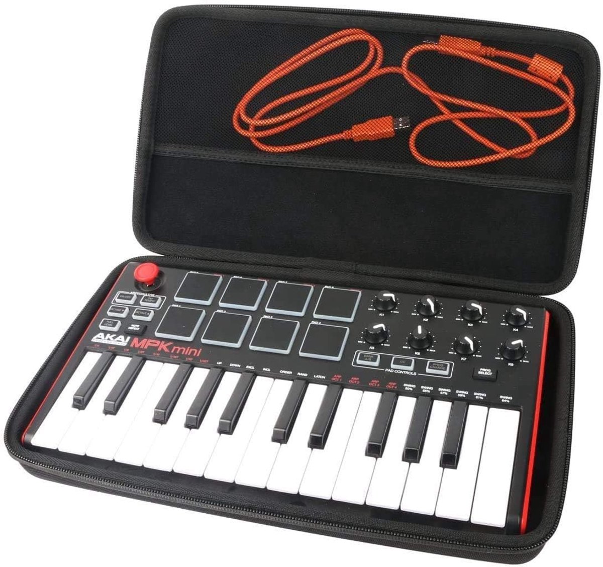 Midi keyboard hoes M - EVA hard beschermcase - zwart - ideaal voor AKAI MPK Mini MKII - ShopVlot