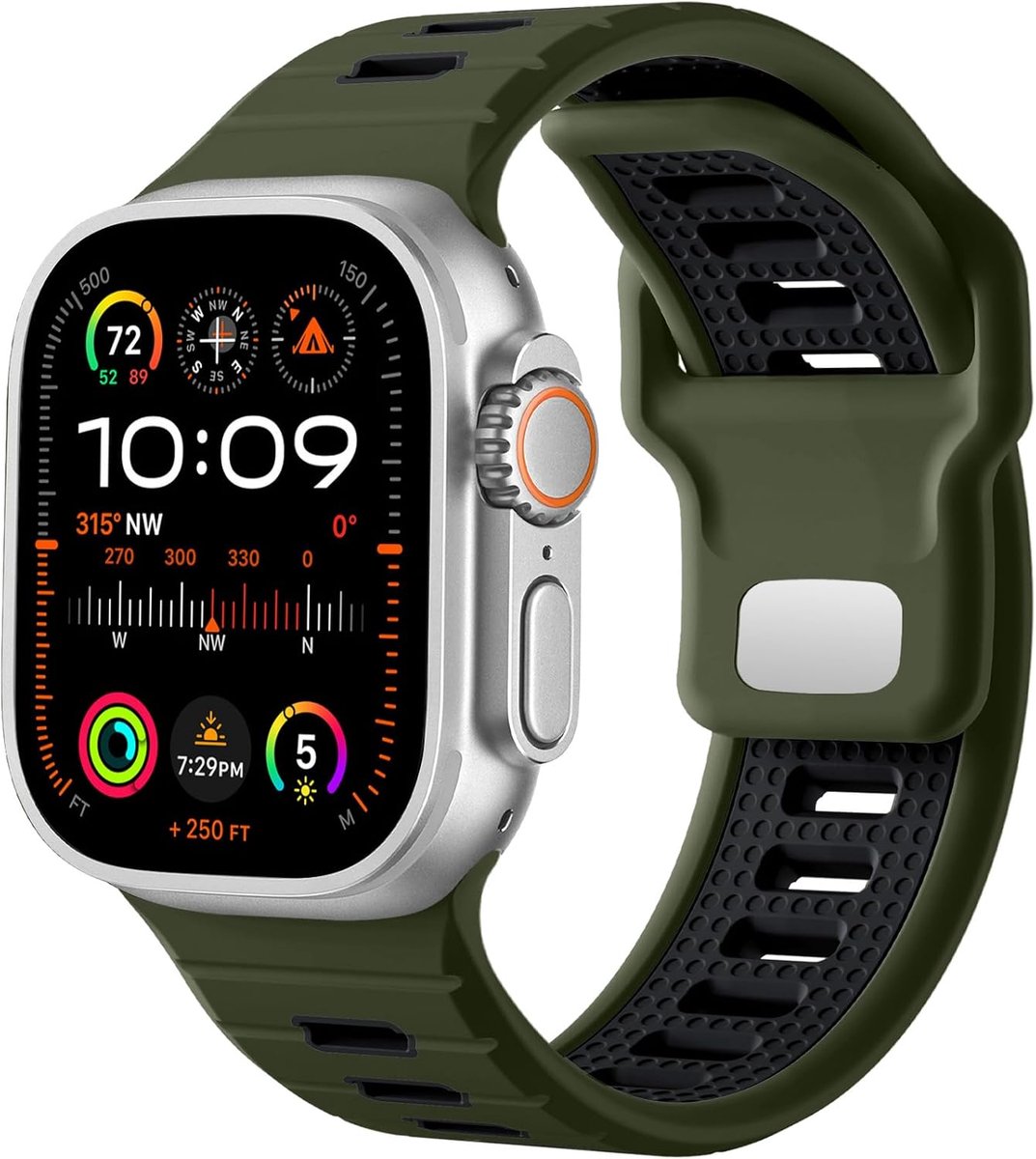 Horlogeband voor Apple Watch Ultra 2 - 26mm verstelbare siliconen sportloop - vervangende band - ShopVlot