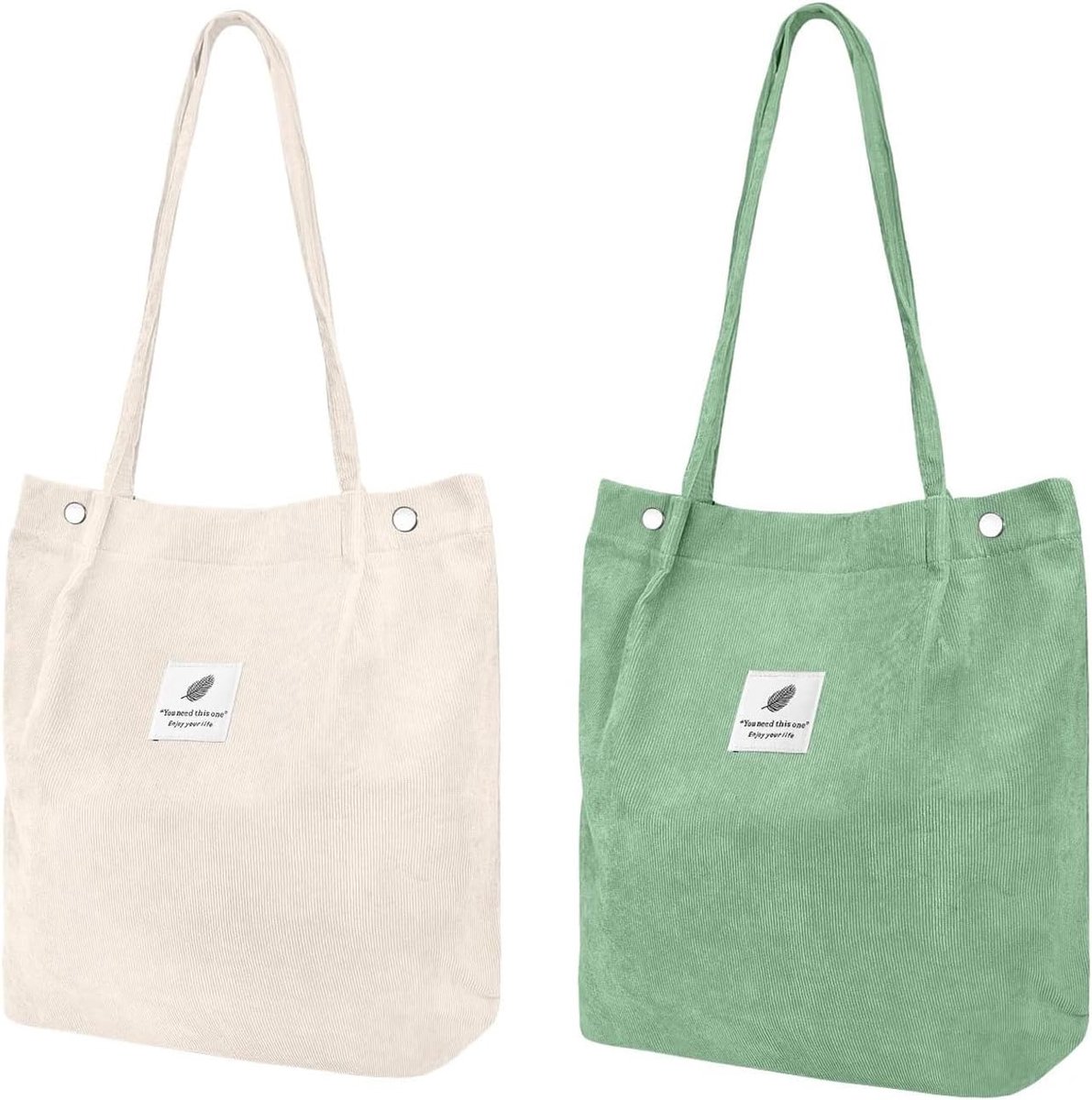 Schoudertas groot - corduroy - luipaardpatroon - ideaal voor werk en school - ShopVlot
