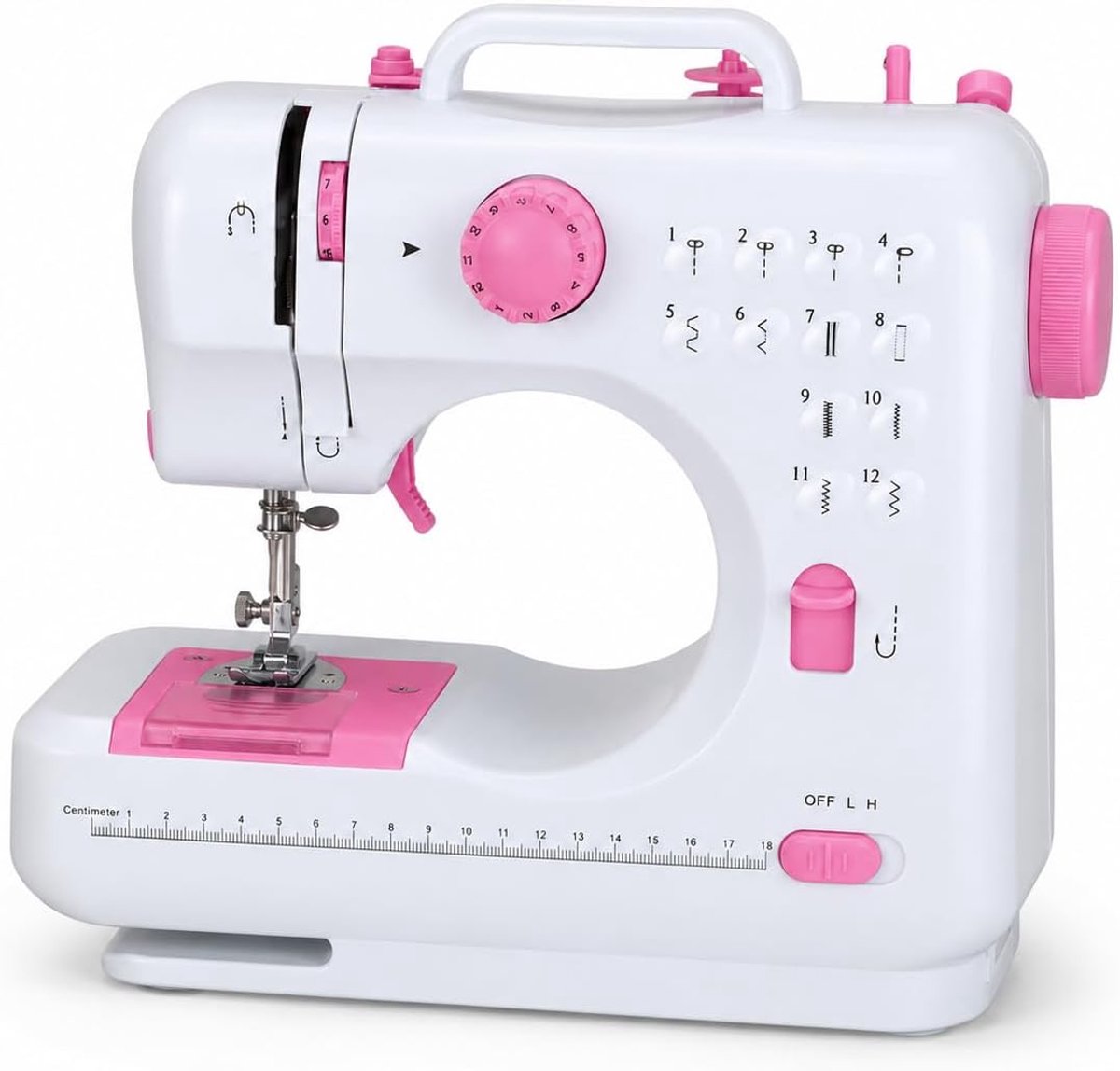 Elektrische naaimachine - Draagbare naaimachine voor beginners - 12 stikprogramma's - Ideaal voor kinderen en beginners - ShopVlot