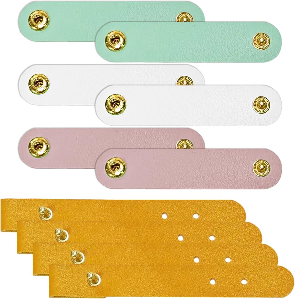 Kabelorganiser leer 10 stuks - verschillende kleuren - kabelbeheer - houdt je werkplek opgeruimd - ShopVlot
