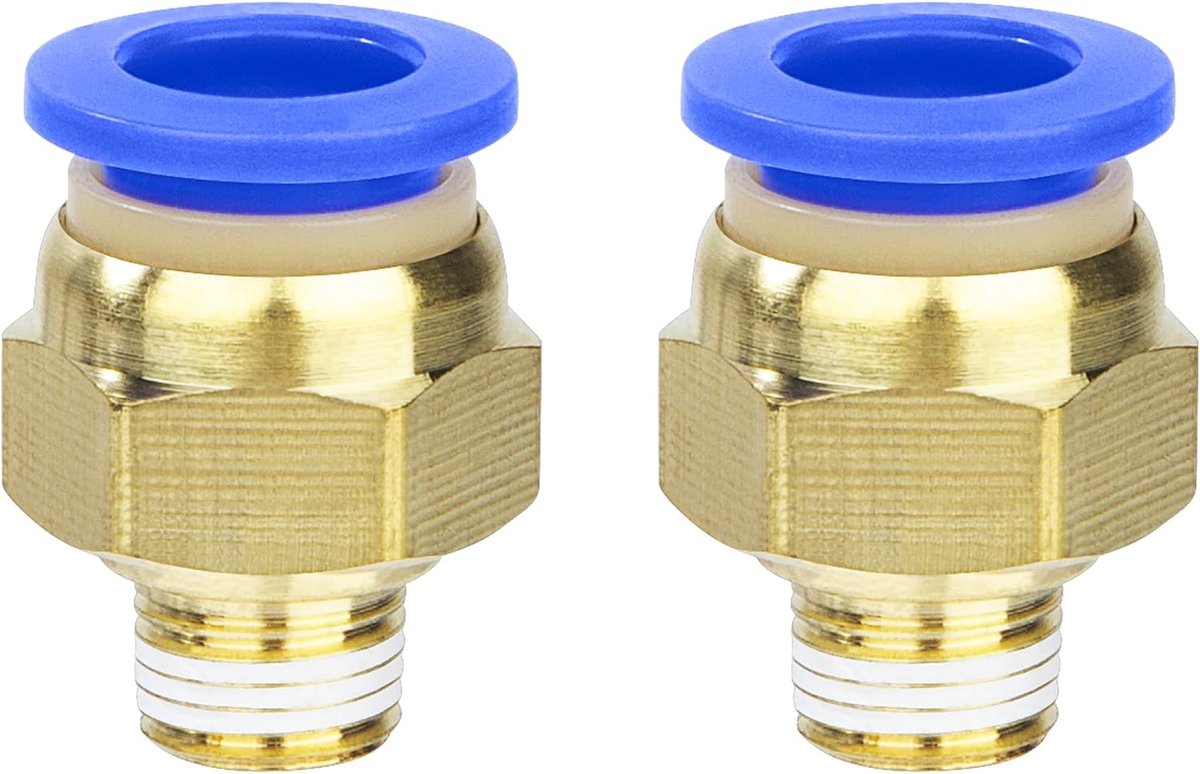 Rechte pneumatische aansluiting 4 mm OD - messing en kunststof - drukbereik 0-1 MPa - ideaal voor luchtleidingen - ShopVlot