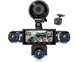 Dashcam 5-kanaals 1080P HD - Triple camera's - 3,16 inch touchscreen - Parkeerhulp en nachtzicht - ShopVlot