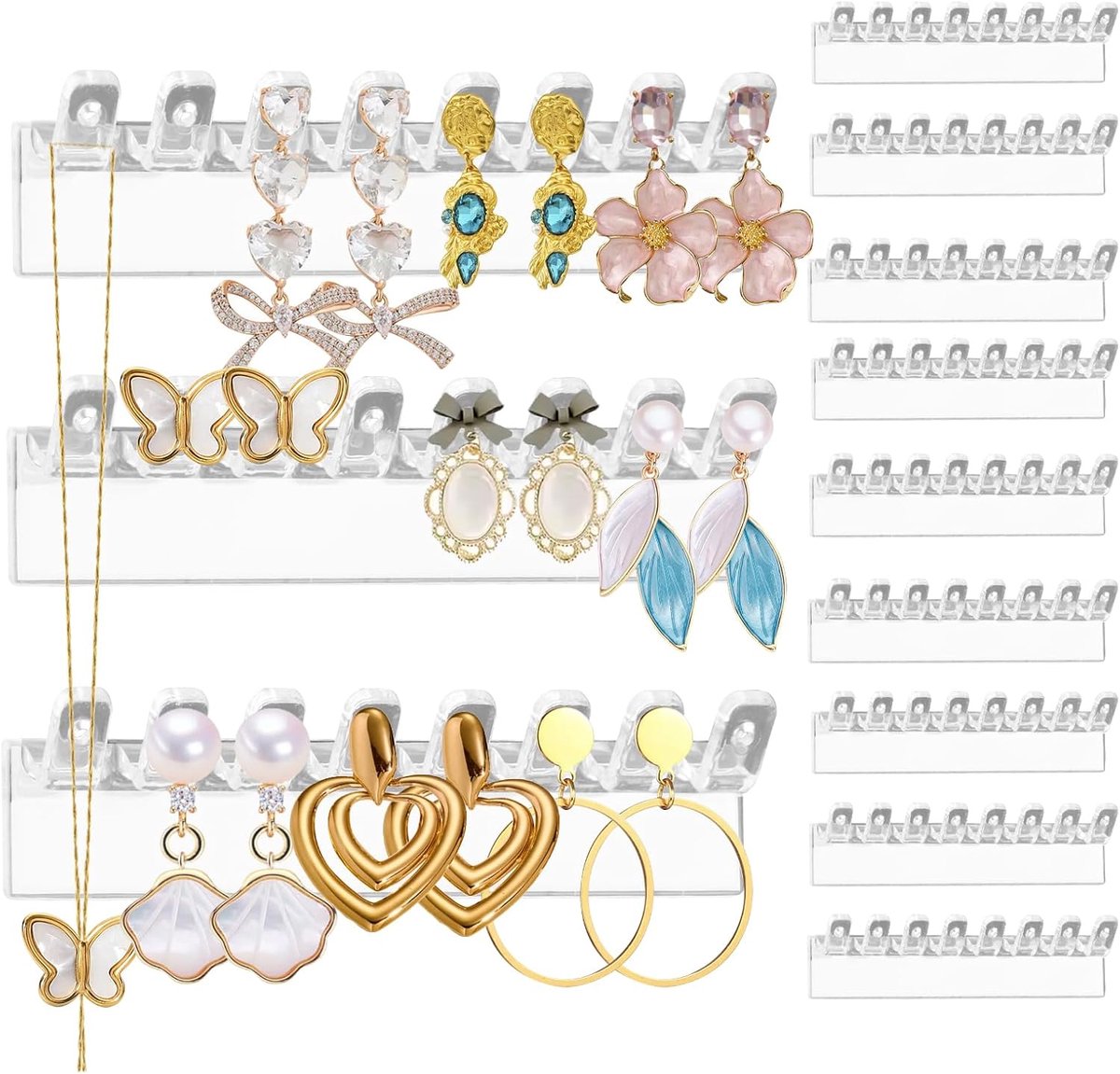Sieradenhouder 9 stuks - Plastic organizer - Voor kettingen, armbanden en oorbellen - Houdt sieraden georganiseerd - ShopVlot