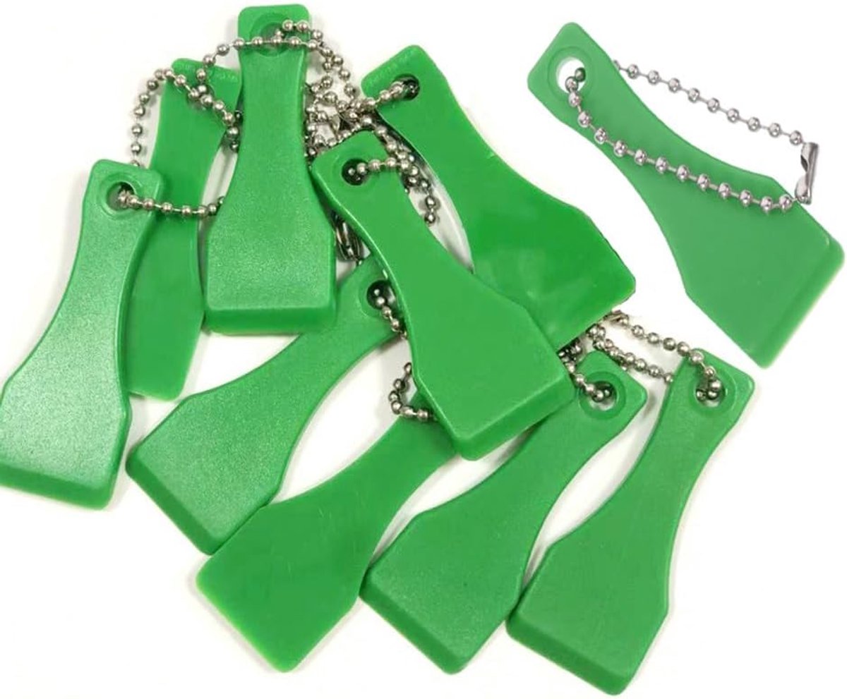Plastic messen 10 stuks - kleine sleutelring - loterijlabel schraper - veelzijdig gebruik - ShopVlot