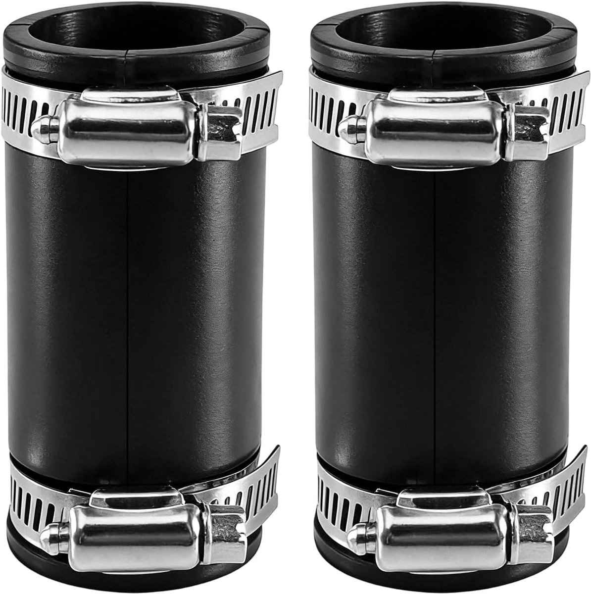 Rubber koppeling 2 stuks - Flexibel rubber - Geluidsreducerend - Voor stevige buisverbindingen - ShopVlot