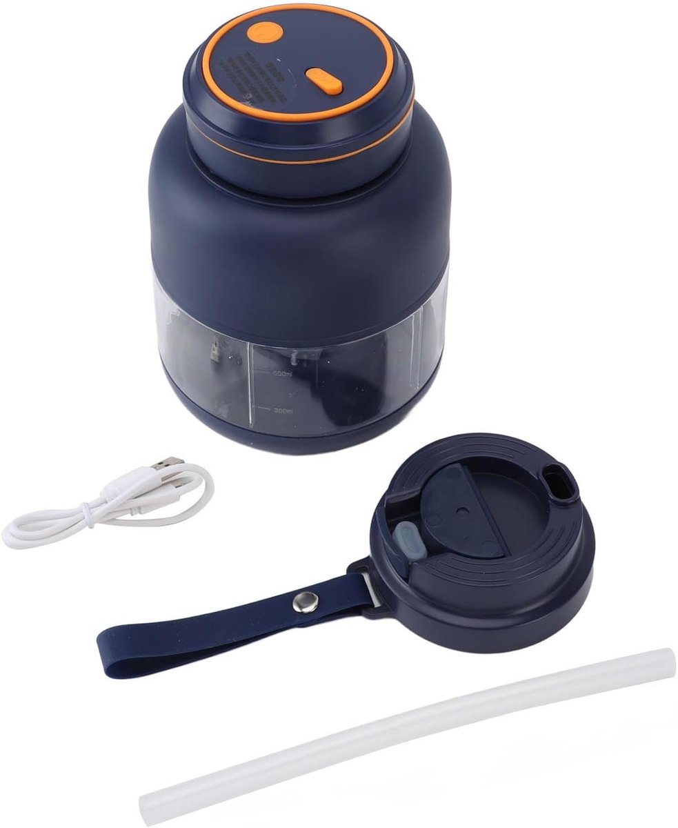 Portable Blenders Handheld Fruit Mixer USB Rechargeable Personal Blender Juicer Cup Leakproof Powerful Mixing (Blue) - ShopVlot